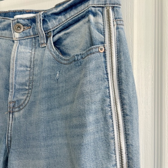 Pistola Charlie Straight Leg High Rise Side Zipper Jeans Sz 27 Utopia Light Wash - Picture 5 of 11